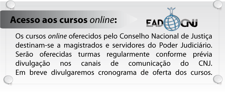 Cursos online do Conselho Nacional de Justiça