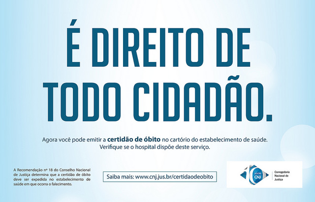 Você está visualizando atualmente Campanha divulga emissão de certidão de óbito nos estabelecimentos de saúde