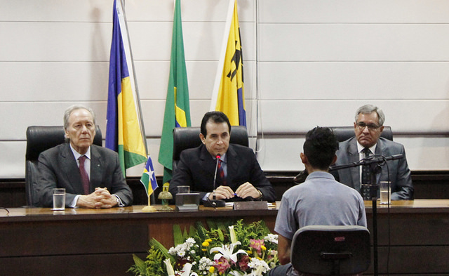 Tribunal de Justiça de Rondônia realiza primeira audiência de custódia na presença do ministro Ricardo Lewandowski.Crédito: Divulgação/TJRO