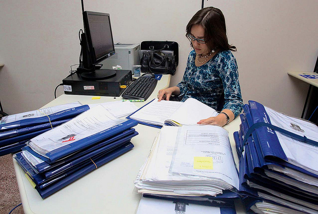 Posto de análise de processos durante a inspeção do CNJ no TJBA. Foto: Luiz Silveira/Agência CNJ