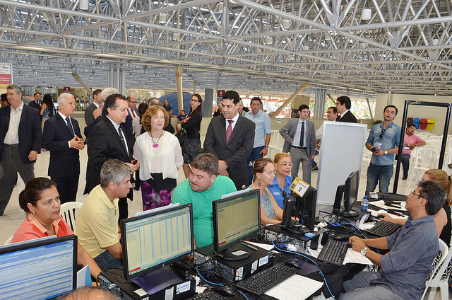 A corregedora nacional de Justiça visitou a estrutura montada no Espaço Cultural José Lins do Rêgo para o Mutirão de Negociação Fiscal da Paraíba. Crédito: Ednaldo Araújo/ GCOM/TJPB