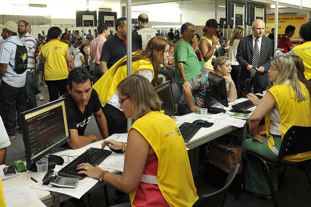 Mutirão de Negociação Fiscal em Goiânia começou nesta segunda (28) com expectativa de receber 30 mil contribuintes. Foto: Aline Caetano/TJGO