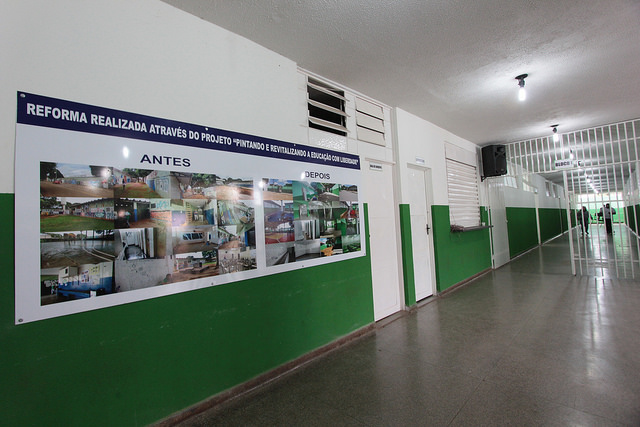 Judiciário inaugura obra da 5ª escola reformada por detentos. Foto: Divulgação/TJMS