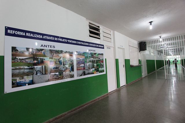 Judiciário inaugura obra da 5ª escola reformada por detentos. Foto: Divulgação/TJMS