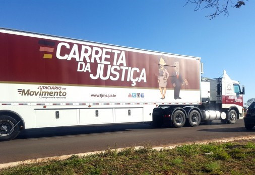 Carreta da Justiu00e7a atende populau00e7u00e3o de Jaraguari/MS. FOTO: TJMS