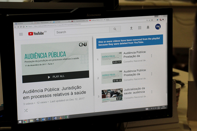 Os vu00eddeos das audiu00eancias pu00fablicas estavam disponu00edveis em lista pru00f3pria no canal do CNJ no Youtube. FOTO: Gil Ferreira/Agu00eancia CNJ