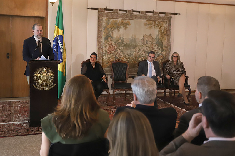 O presidente do CNJ, ministro Dias Toffoli, discursa no lançamento do projeto pioloto da integração entre PJe e Consumidor.gov.br. FOTO: Luiz Silveira / Ag. CNJ