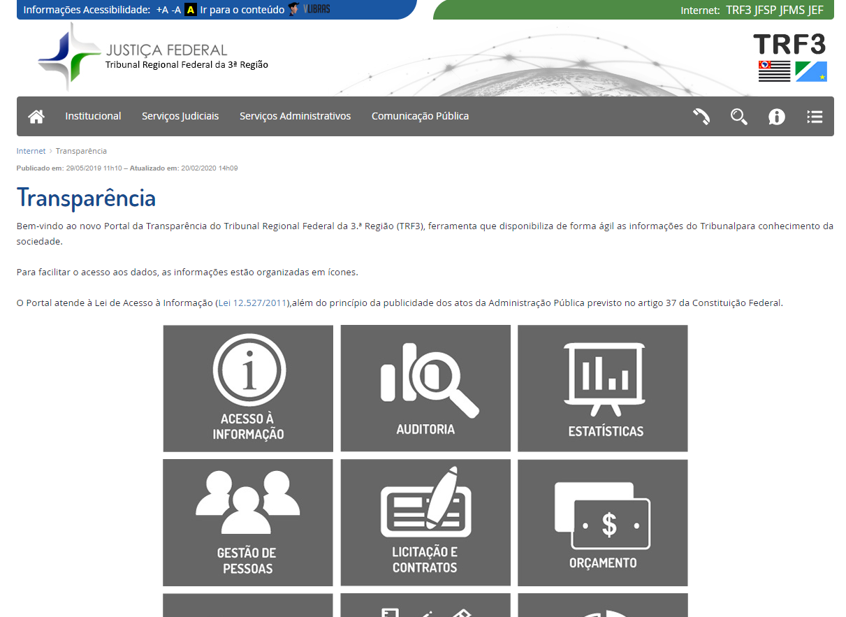 Você está visualizando atualmente TRF3 disponibiliza novo Portal da Transparência