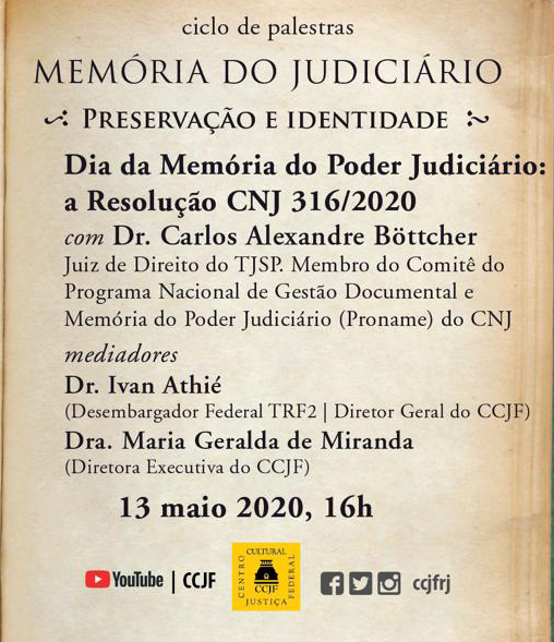 Você está visualizando atualmente CCJF promove palestra on-line sobre Dia da Memória nesta quarta (13/5)