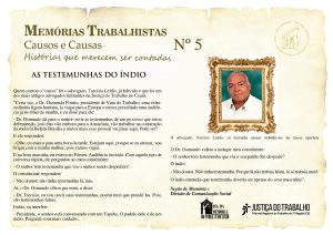Read more about the article Memórias Trabalhistas nº 5: As testemunhas do índio