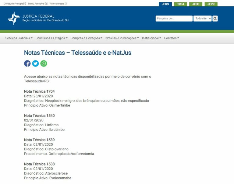 You are currently viewing Justiça Federal disponibiliza notas técnicas online na área de judicialização da saúde