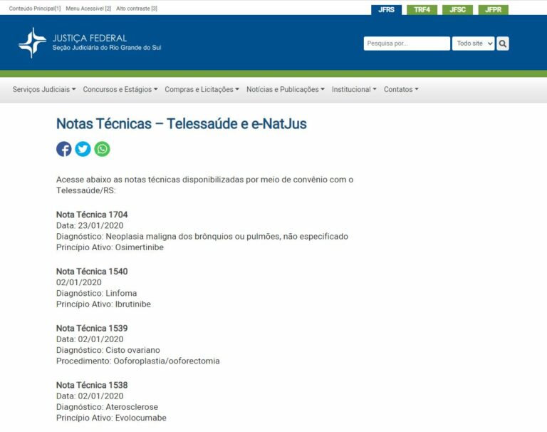 Você está visualizando atualmente Justiça Federal disponibiliza notas técnicas online na área de judicialização da saúde