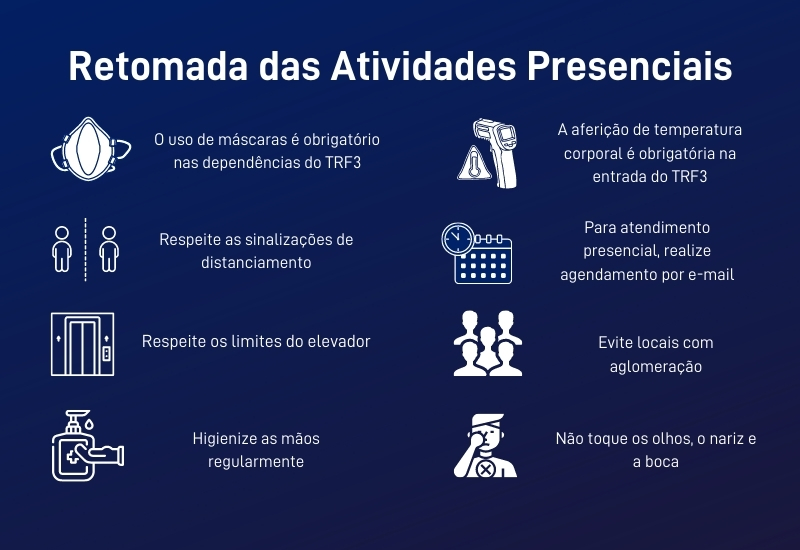 Você está visualizando atualmente Justiça Federal da 3ª Região retoma atendimento presencial nesta segunda-feira (27/7)