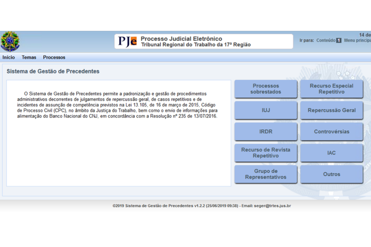 Você está visualizando atualmente ES: Sistema promove eficiência na gestão de precedentes na Justiça Trabalhista