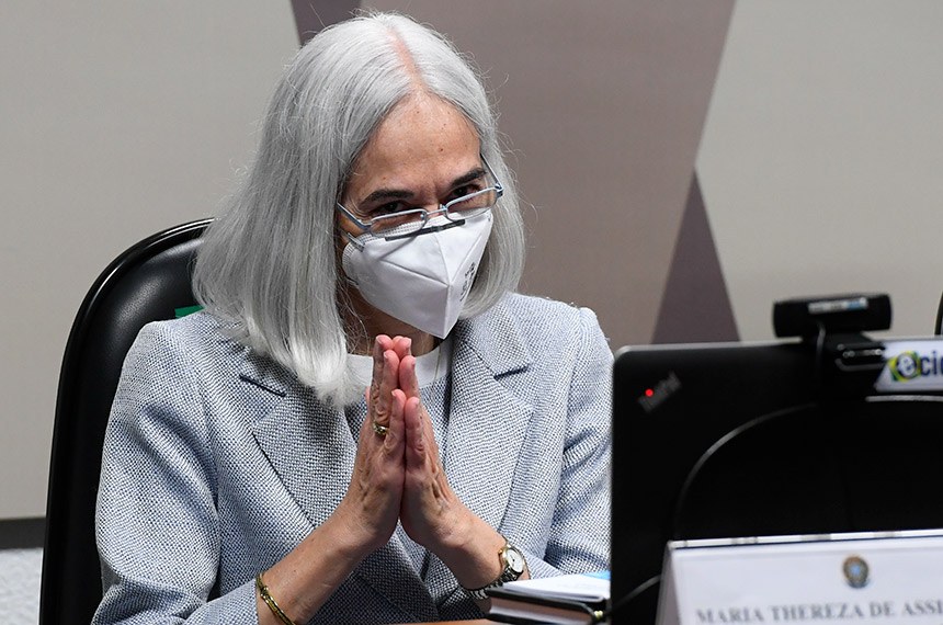 Foto da corregedora nacional Maria Thereza Moura durante sabatina na Comissão de Constituição e Justiça (CCJ) do Senado Federal, em 22 de setembro de 2020