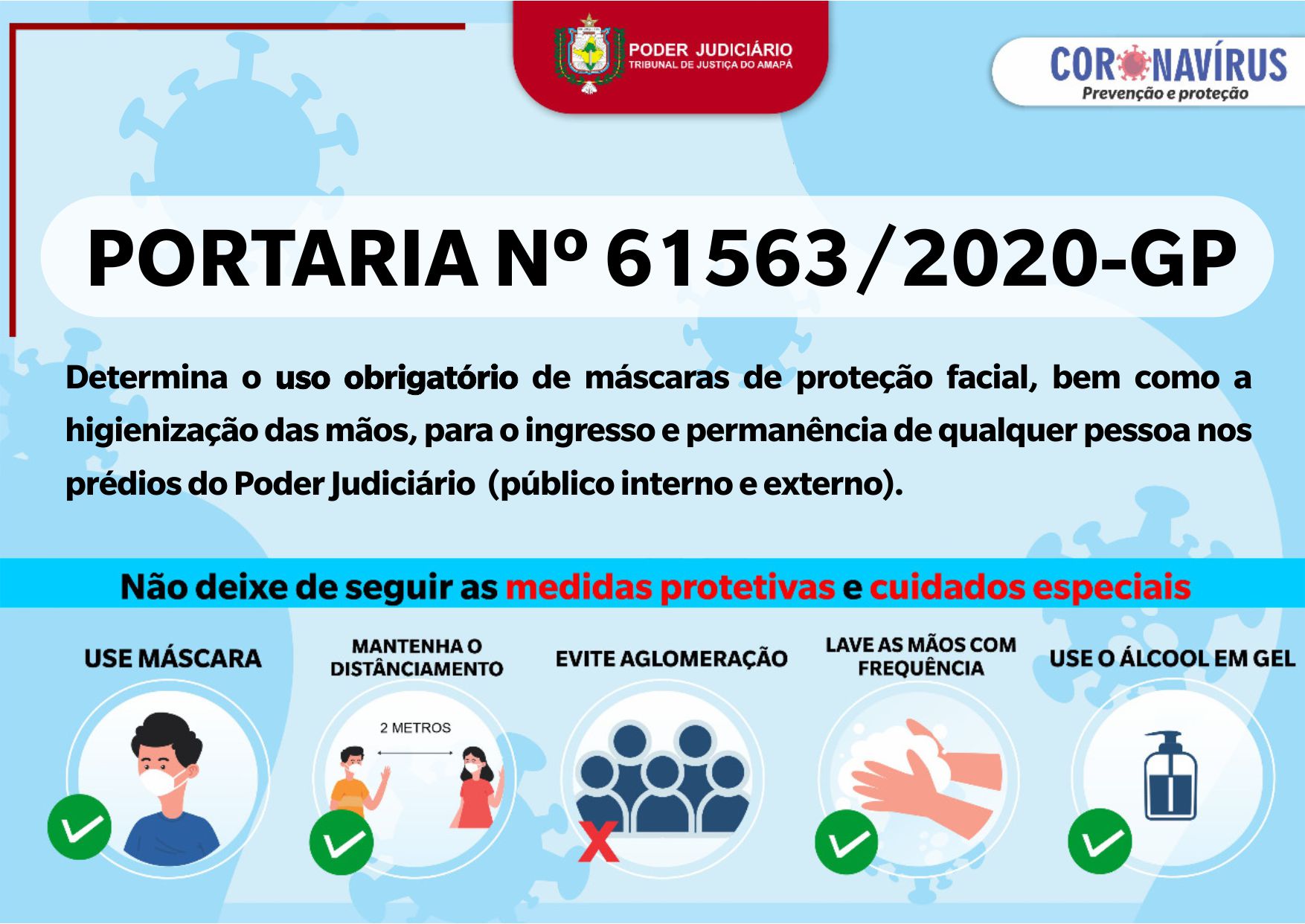 Você está visualizando atualmente AP endurece medidas de prevenção à Covid-19 nos prédios do Poder Judiciário