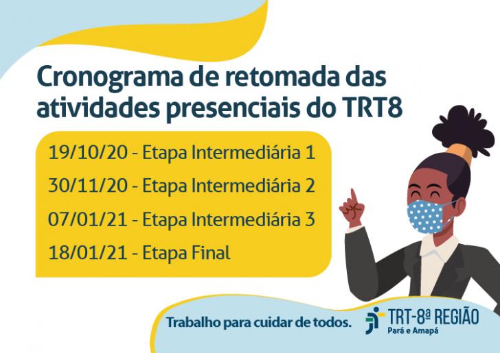 Você está visualizando atualmente Justiça do Trabalho da 8ª Região define data para retomada dos serviços presenciais