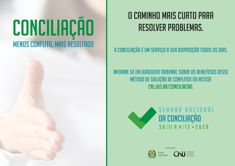 Cartaz da XV Semana Nacional da Conciliação