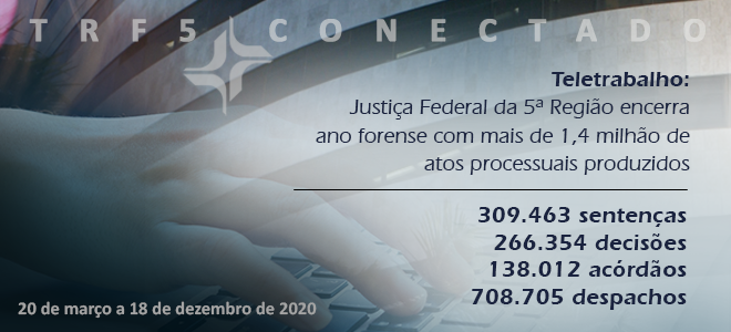 Você está visualizando atualmente Justiça Federal da 5ª Região encerra ano com mais de 1,4 mi de atos processuais