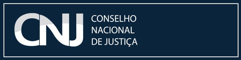 Banner de abertura do informativo. Em um fundo azul lê-se a logomarca do CNJ e o texto "Conselho Nacional de Justiça".