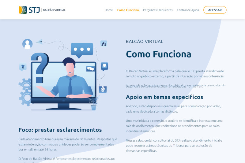 Você está visualizando atualmente Balcão Virtual do STJ tem quatro salas para atendimento remoto