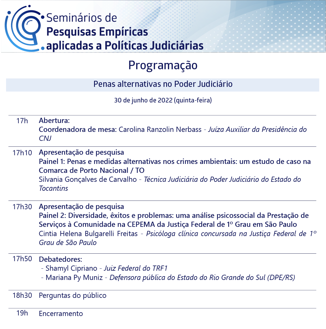 Programação do evento em formato jpg. 