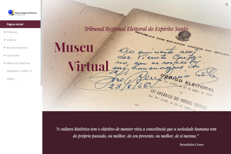 Você está visualizando atualmente Tribunal eleitoral do Espírito Santo lança museu virtual nesta segunda (10/5)