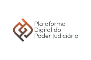 Sobre fundo branco, logomarca da Plataforma Digital do Poder Judiciário.