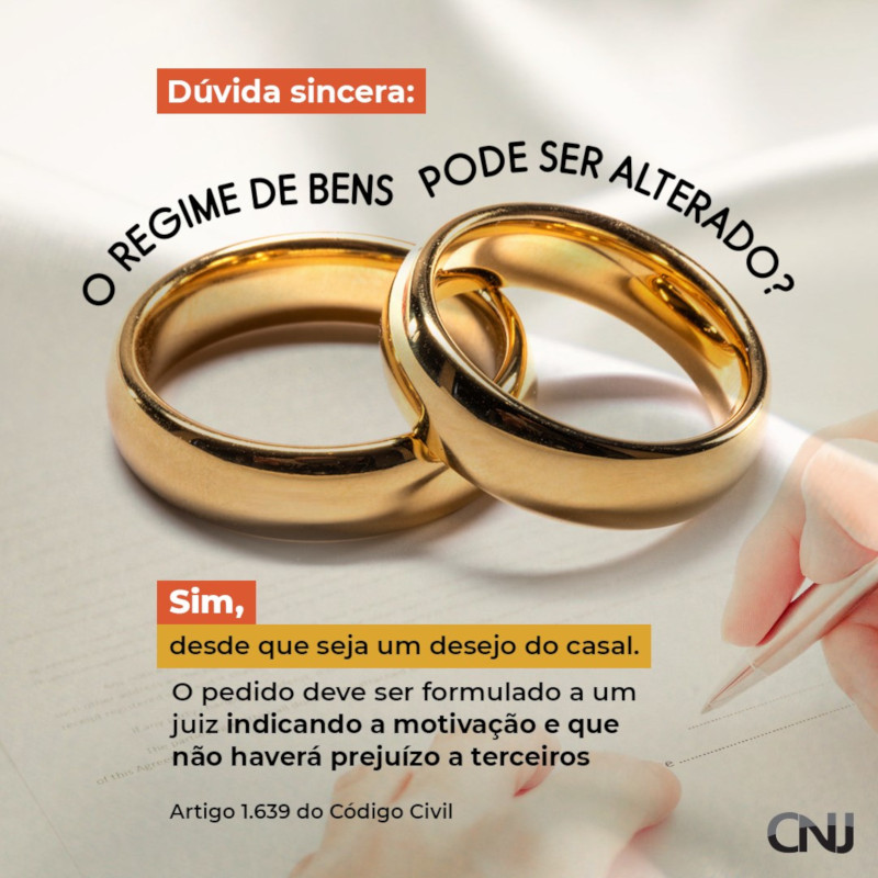 O Regime de Bens do casamento pode ser alterado?