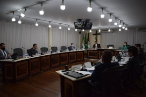 Fotgo de reunião sobre a implantação do Justiça 4.0, realizada na sede do Tribunal de Justiça do Rio Grande do Norte (TJRN).
