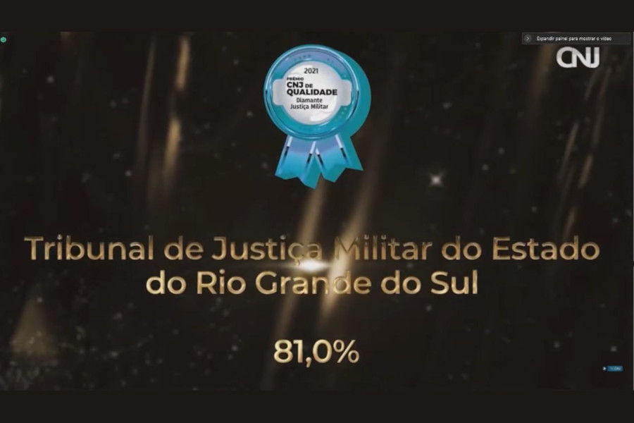 Você está visualizando atualmente Justiça militar gaúcha conquista selo Diamante do CNJ pelo 2º ano consecutivo