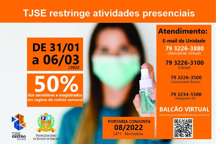 Você está visualizando atualmente Judiciário do Sergipe faz rodízio de 50% da força de trabalho até março