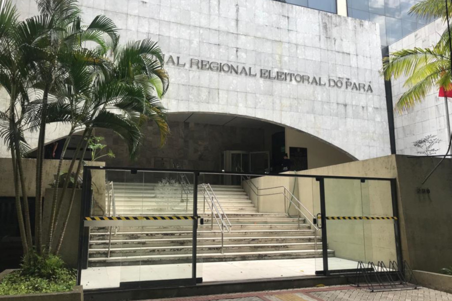 Foto da fachada da sede do Tribunal Regional Eleitoral do Pará (TRE-PA), em Belém (PA).
