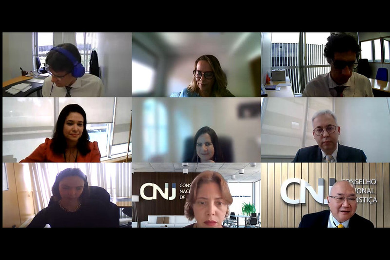 Foto mostra momento da reunião por videoconferência.