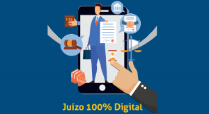 Banner com a logomarca do Juízo 100% Digital.