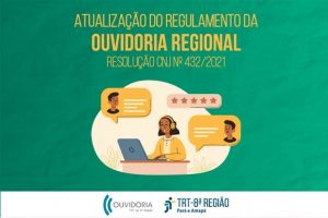 Arte de divulgação da nova Resolução da Ouvidoria Regional.