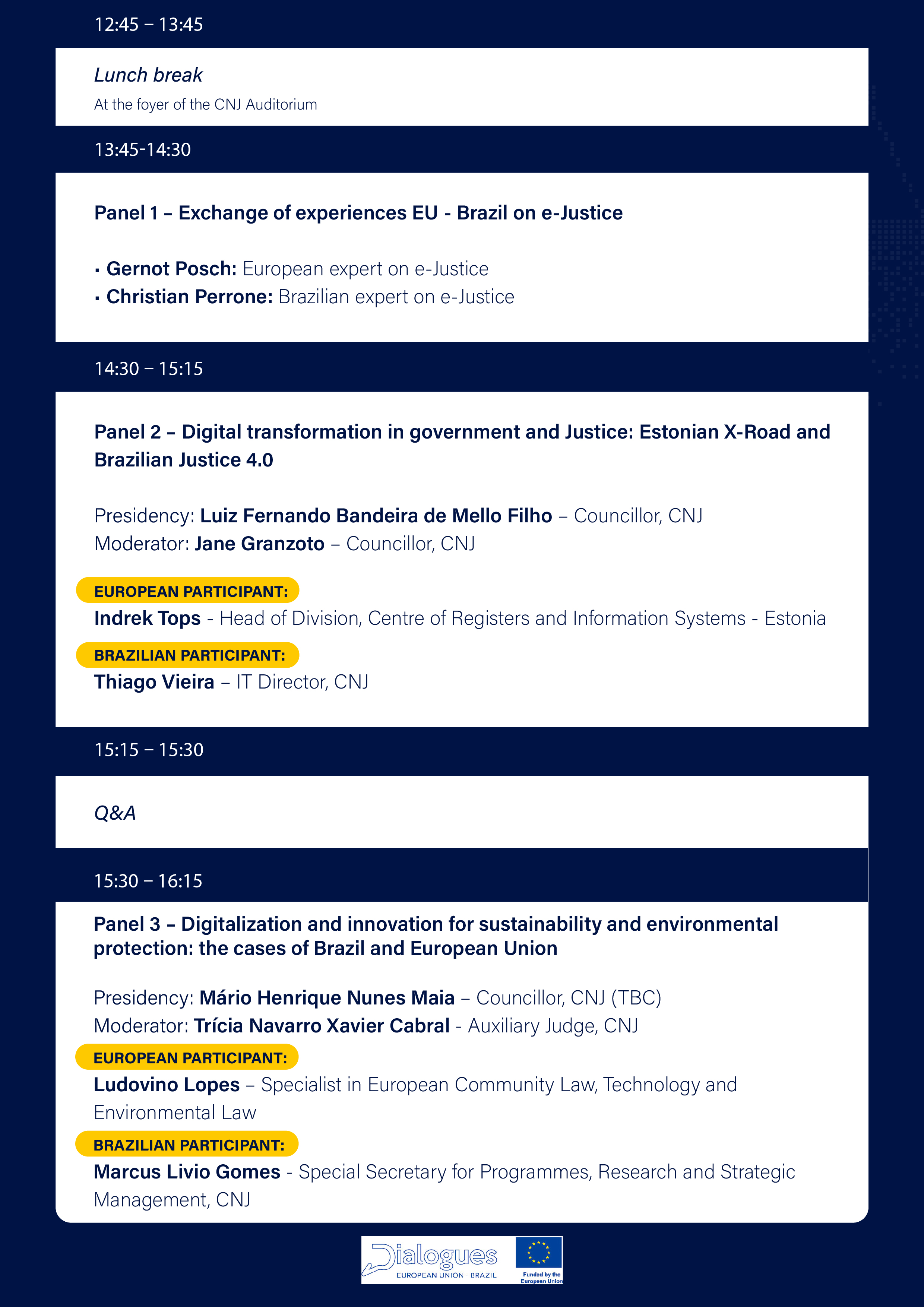 programação versão inglês do Seminário Internacional Brasil-União Europeia – Intercâmbio de experiências em e-Justice em formato jpeg