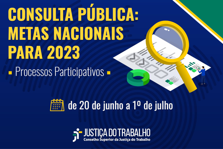 Justiça do Trabalho realiza consulta pública para definir metas nacionais de 2023