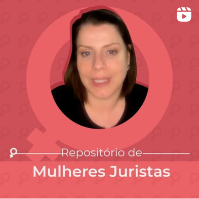 Ao centro do símbolo de "feminino", foto da professora de Direito Monica Sapucaia, a primeira a se cadastrar no Repositório Nacional de Mulheres Juristas.