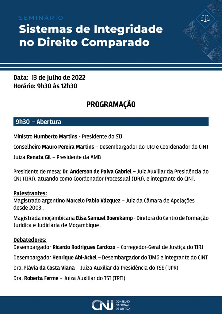 programação do Seminário “O Pragmatismo e a Análise Econômica do Direito” em formato jpeg