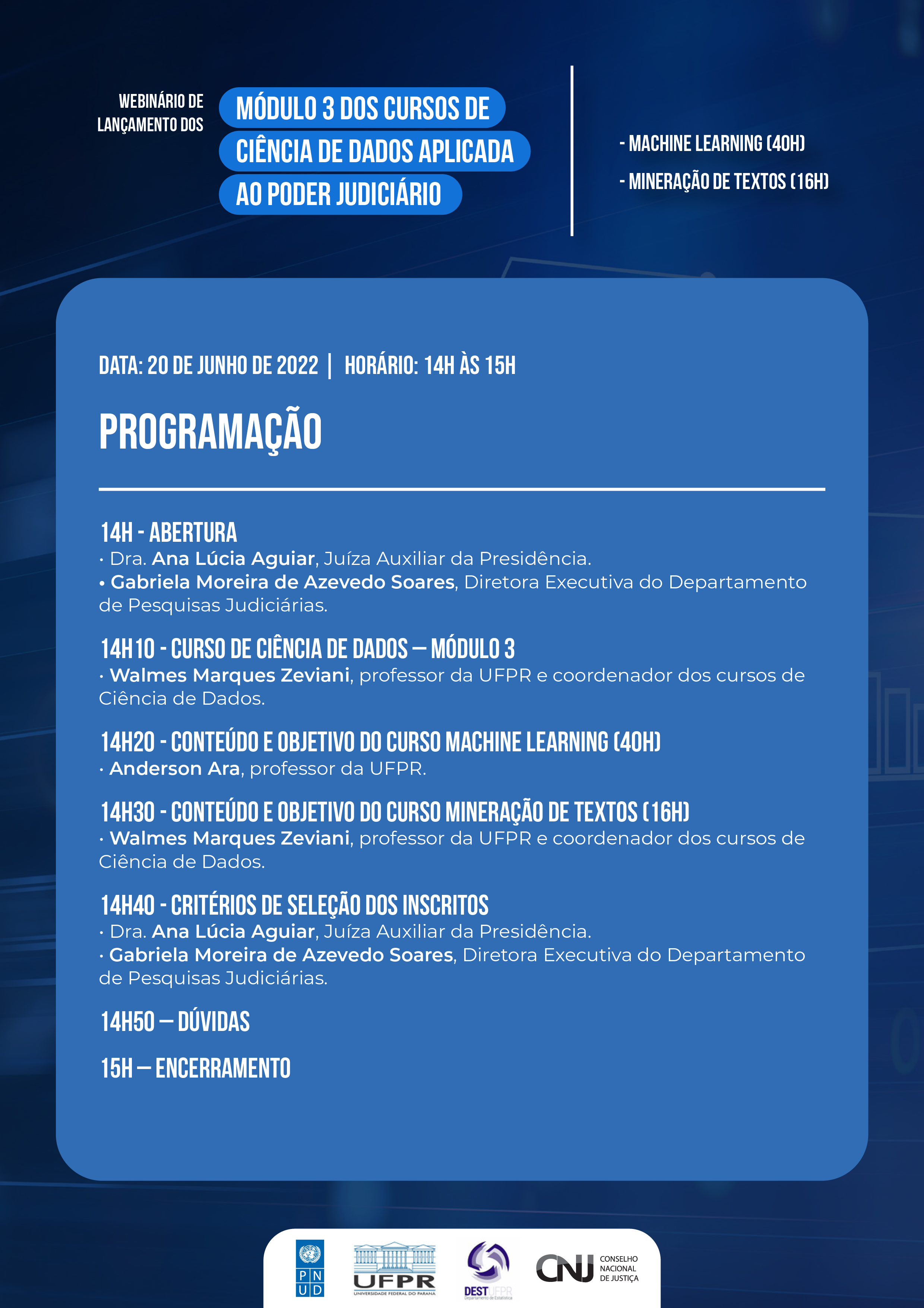 Programação do evento em formato jpg. 