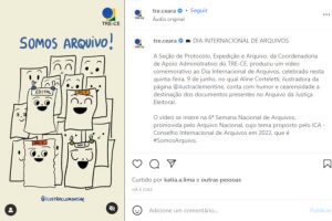 Imagem do Instagram do @tre.ceara com o vídeo e o texto explicativo.