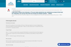 Imagem mostra trecho de tela do site Gestão de Concursos onde está o edital e serão recebidas as inscrições.