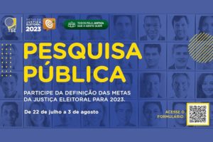 Justiça Eleitoral lança pesquisa pública para definição de metas para 2023