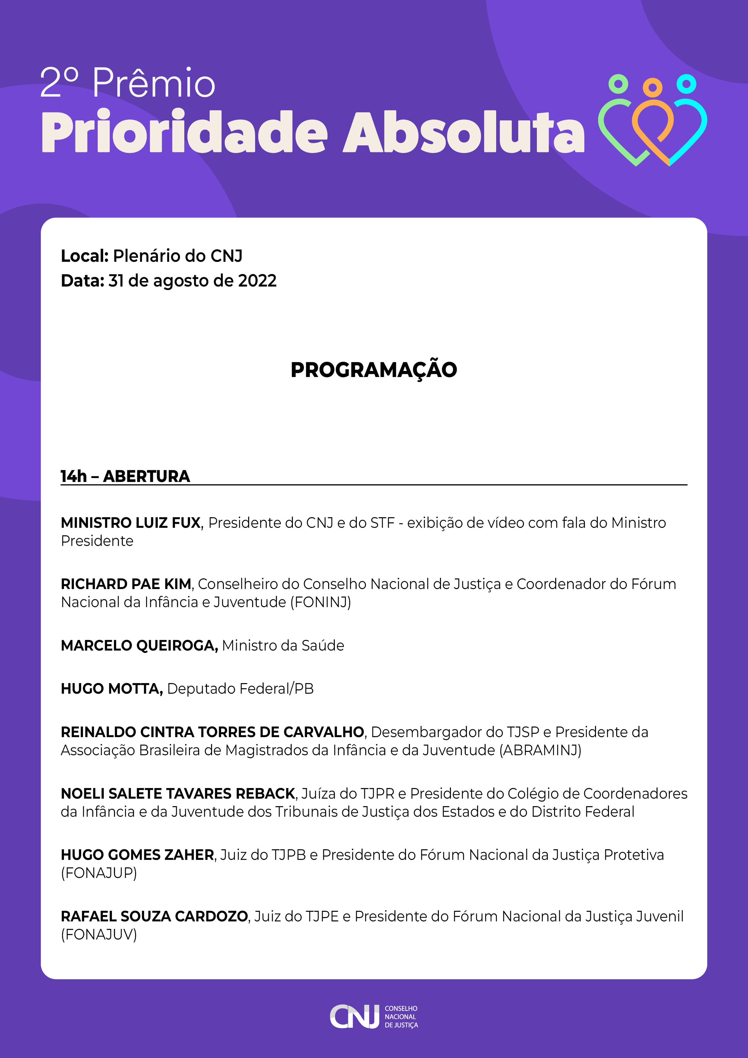programação do 2º Prêmio Prioridade Absoluta 2022 em formato jpeg - página 1