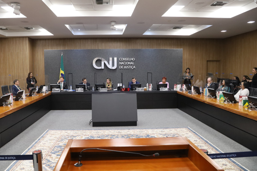 Foto mostra visão geral do Plenário do CNJ durante o evento.