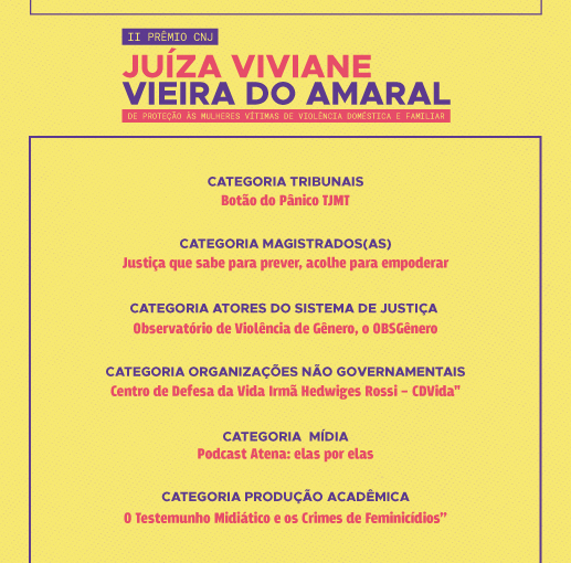 lista vencedores II Premio Juiza Viviane do Amaral 2022