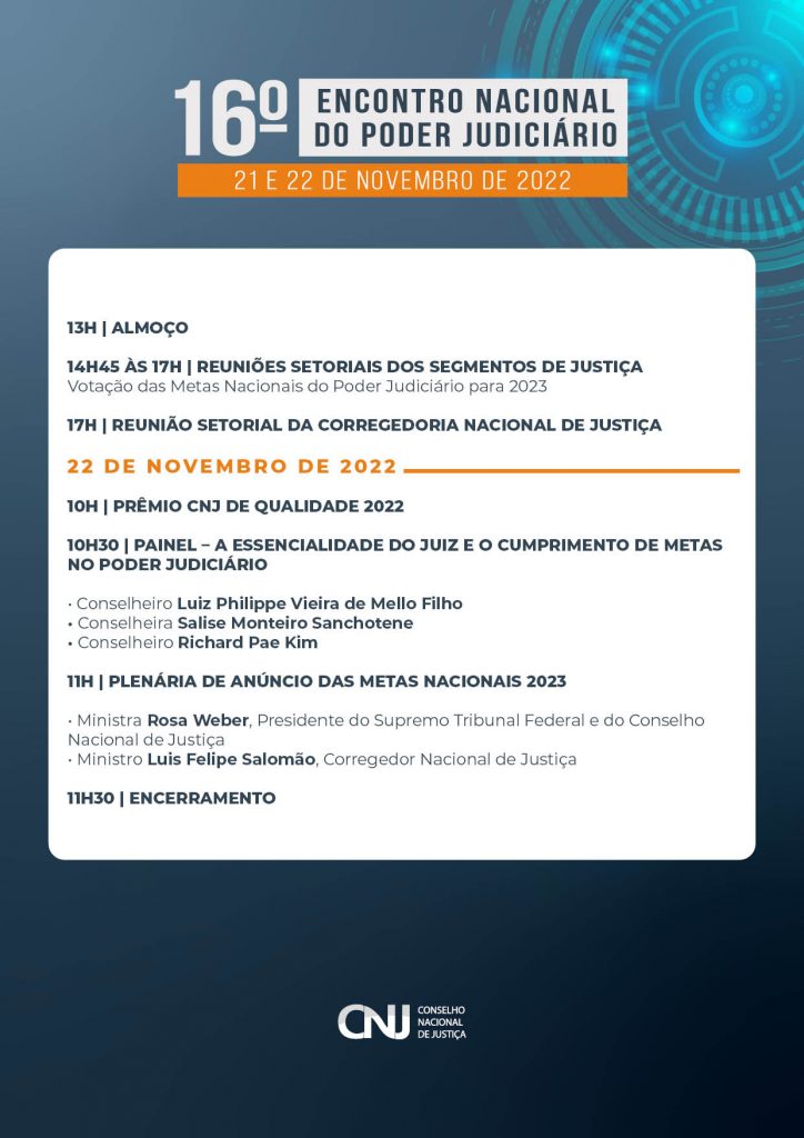 programação do 16º encontro nacional do poder judiciário em formato jpeg