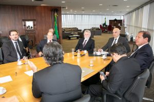 Reunião do ministro Alexandre de Moraes com autoridades sobre audiências de custódia de presos em atos de vandalismo na Esplanada dos Ministérios