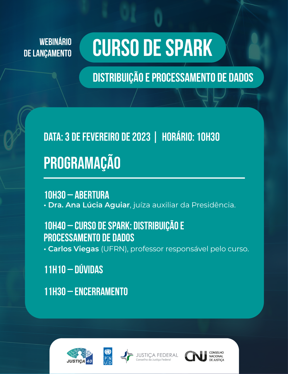 programação do Webinário de lançamento do curso de Spark em versão jpeg